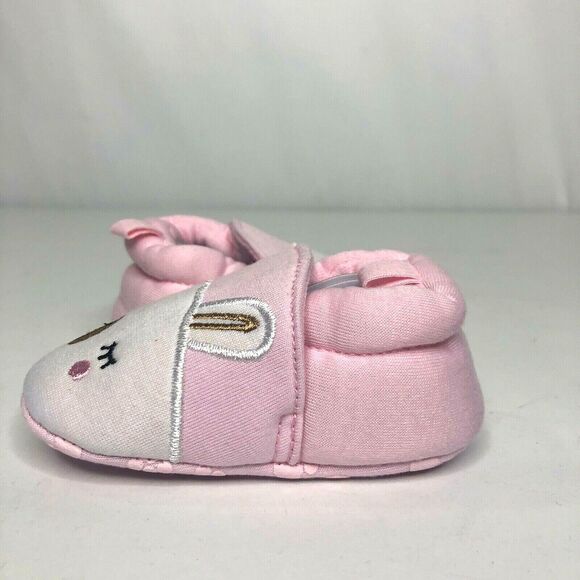 Baby Girls Infant First Walkers Shoes 0 - 6 Months Pink Rabbit Soft Soles - Picture 6 of 8